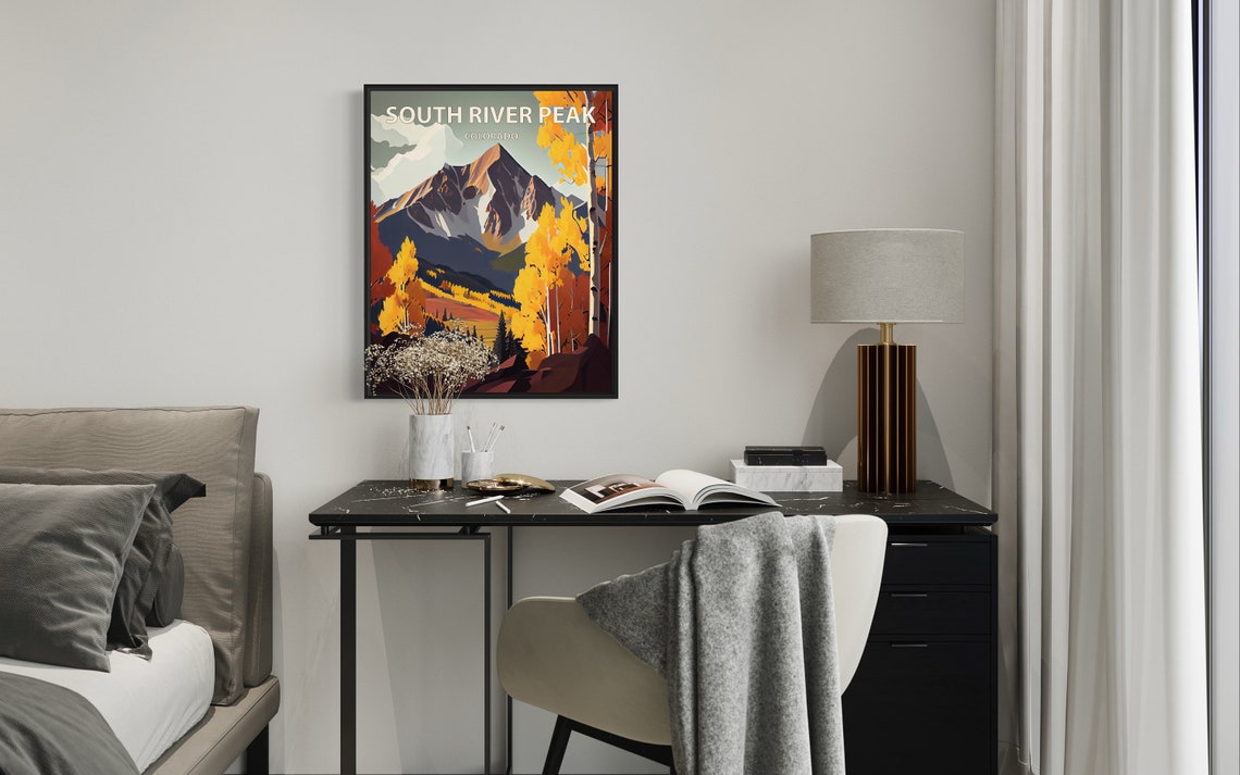 South River Peak Colorado Fall Aspens Alpine Valley Art Poster - Image 2
