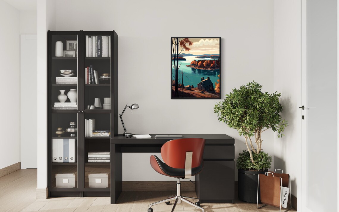 Watts Bar Lake Tennessee Retro 1960s Autumn Lakeshore Travel Poster - Image 2