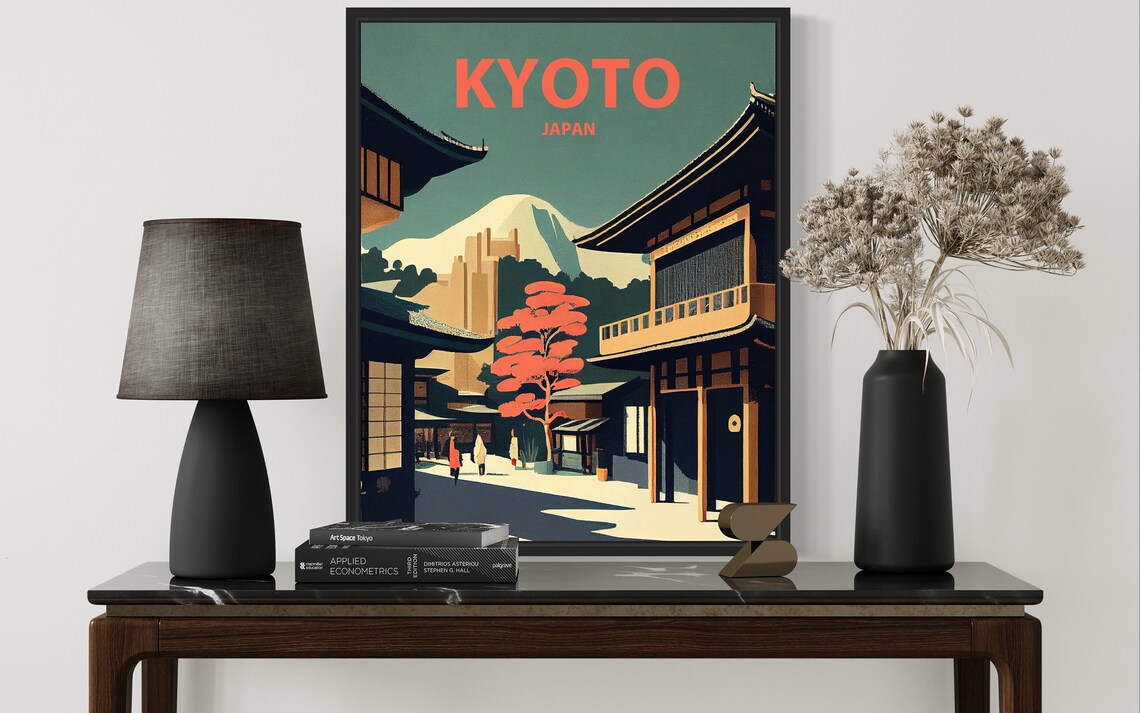 Kyoto Japan Historic Street Temples Red Maple Autumn Travel Poster - Image 3