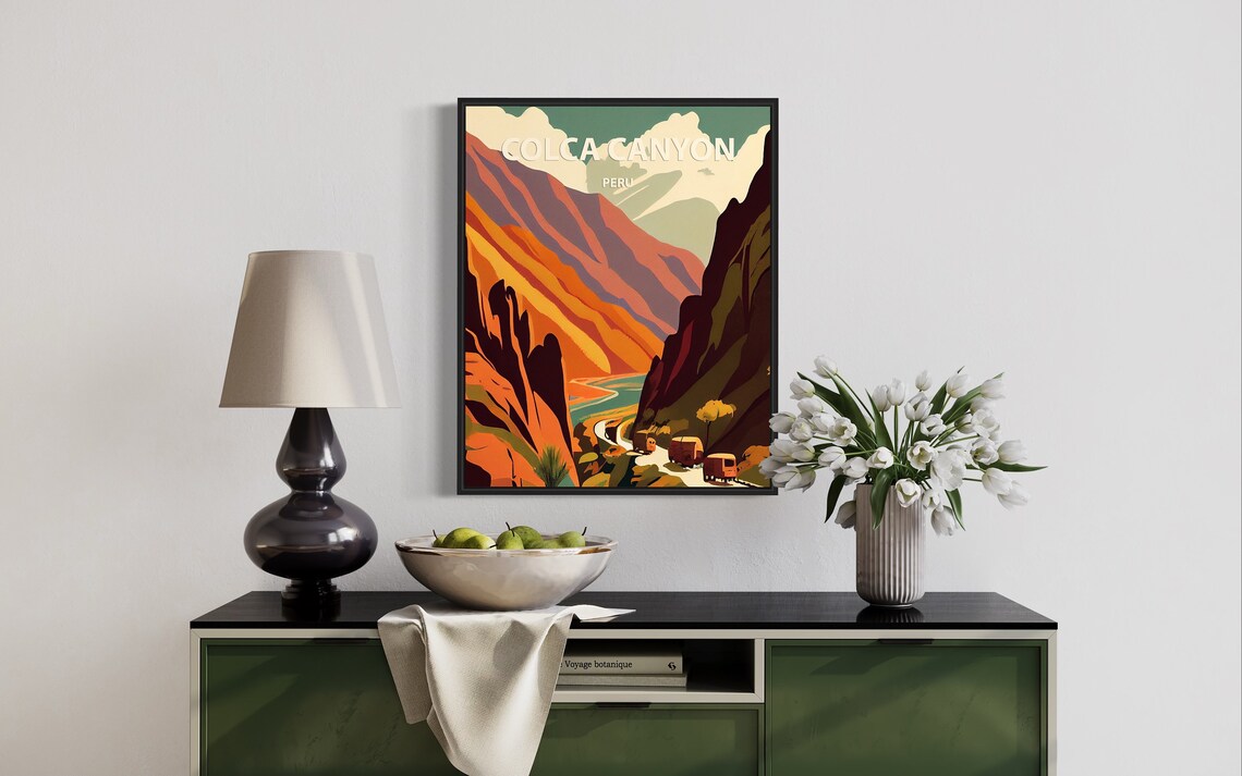 Colca Canyon Peru Poster with Dramatic Colorful Canyon Walls - Image 2