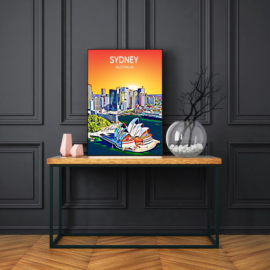 Sydney Australia Sunset Opera House Harbor Skyline Travel Poster - Image 3