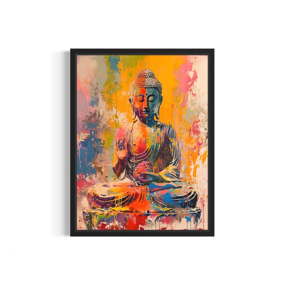 Buddha Meditation Poster Art Print Religion Wall Art Decoration Artwork