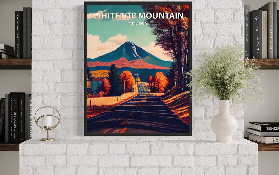 Whitetop Mountain Virginia Autumn Road Scenic Vintage Travel Poster - Image 2