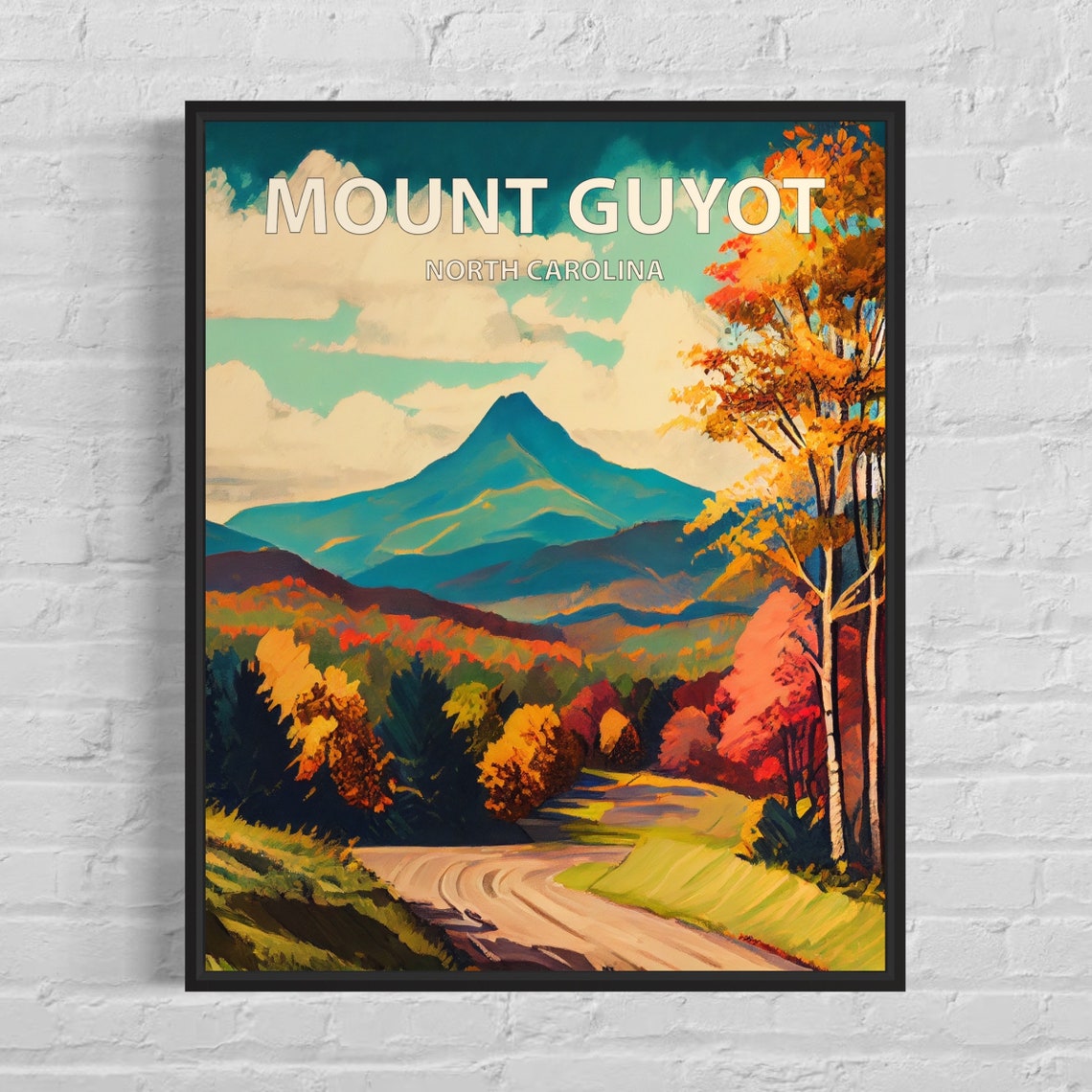 Mount Guyot North Carolina Autumn Valley Mountain View Poster