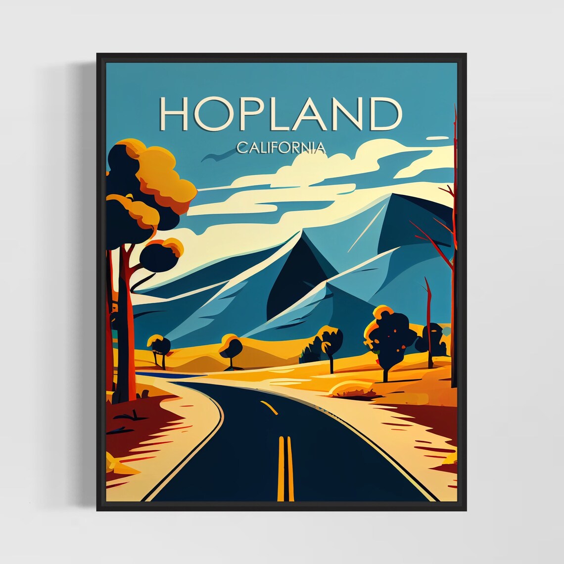 Hopland California Winding Mountain Road Autumn Landscape Poster