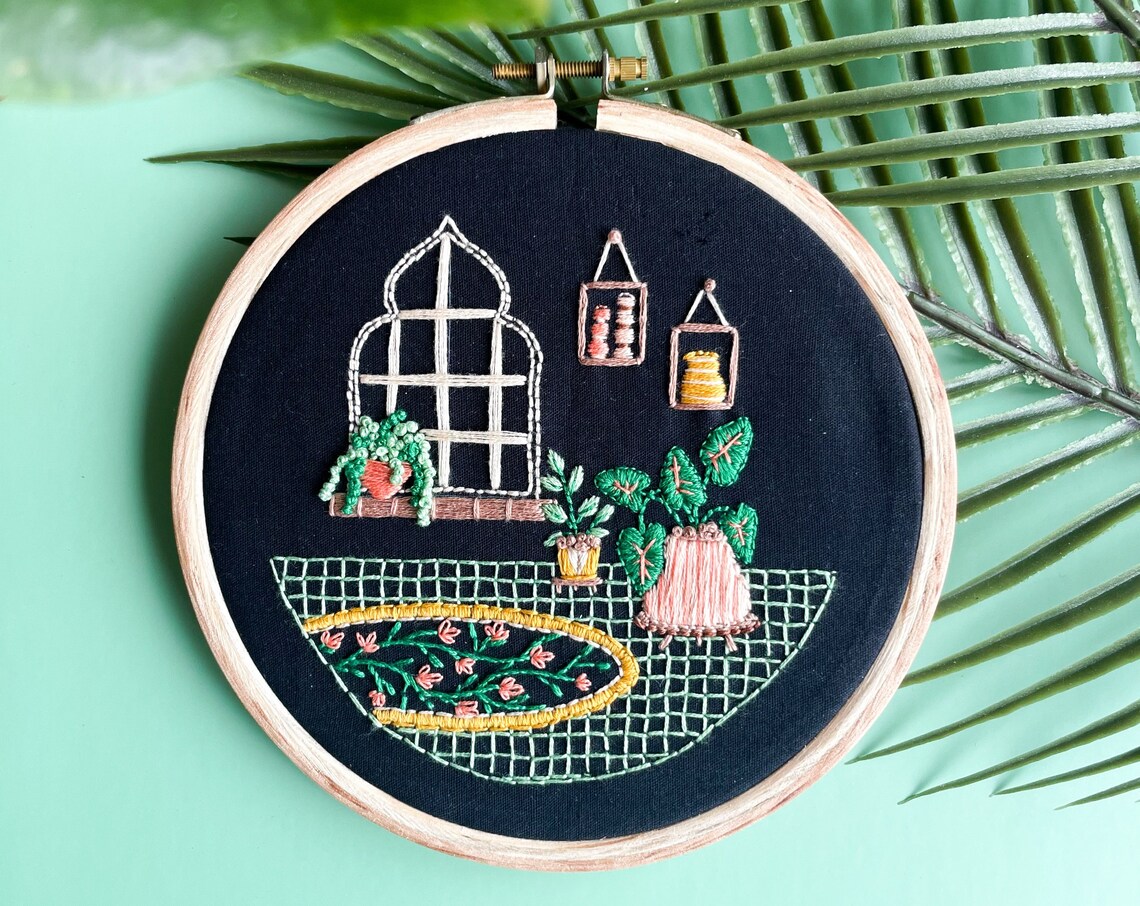 Colorful Embroidery Kit, Boho Plant Lady Gift