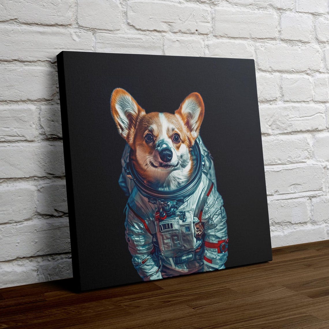 Cute Corgi Wearing An Astronaut Suit Against Deep Space Poster - Image 4