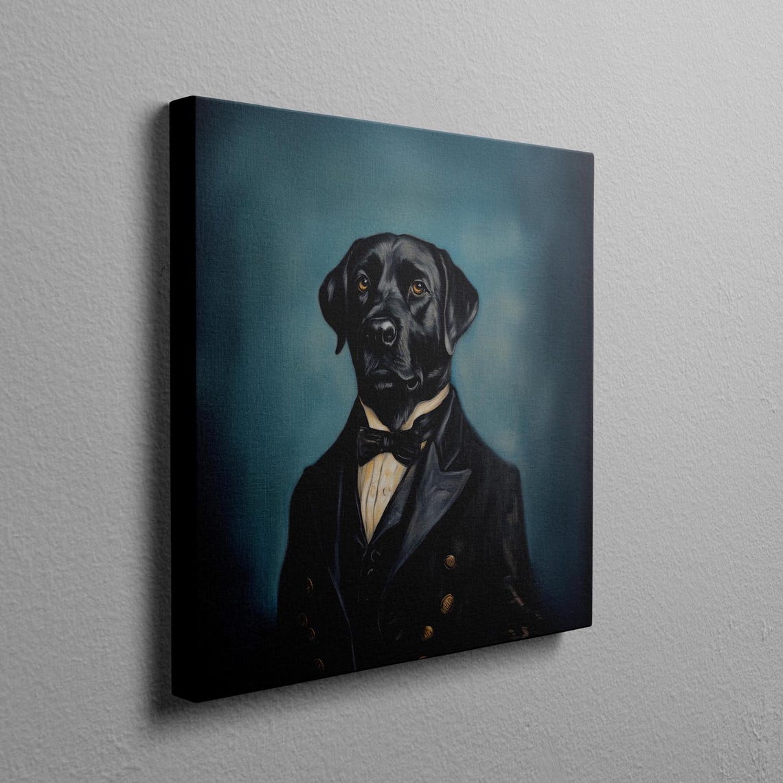 Black Lab Victorian Gentleman Portrait Bow Tie Tuxedo Poster - Image 2