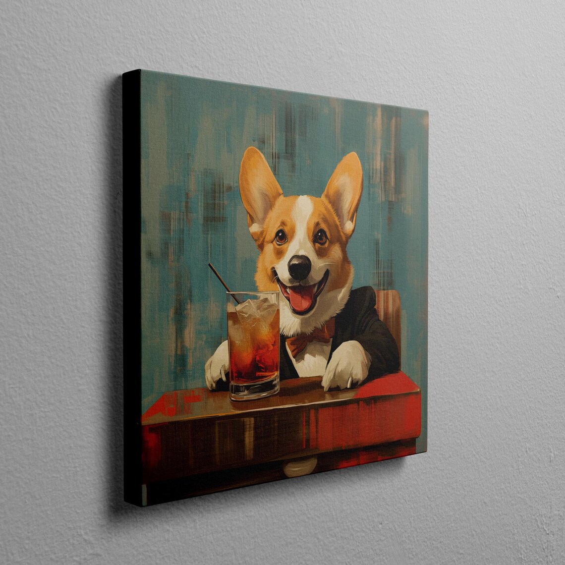 Corgi Home Bar Art Print, Whiskey Bourbon Rum - Image 2