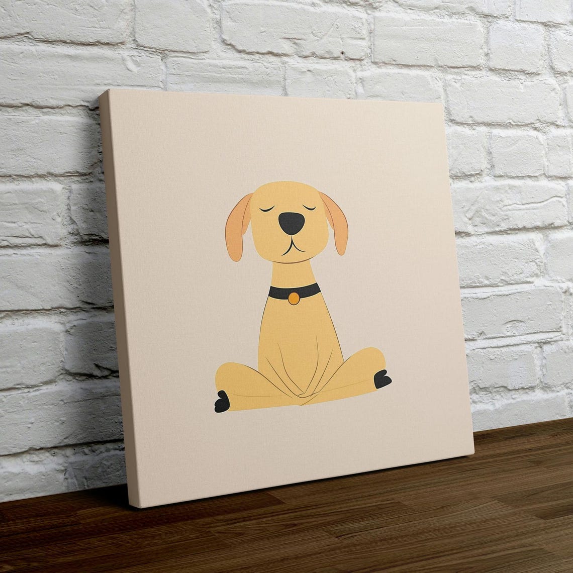 Yellow Labrador Meditating In Lotus Pose Minimalist Zen Poster - Image 4