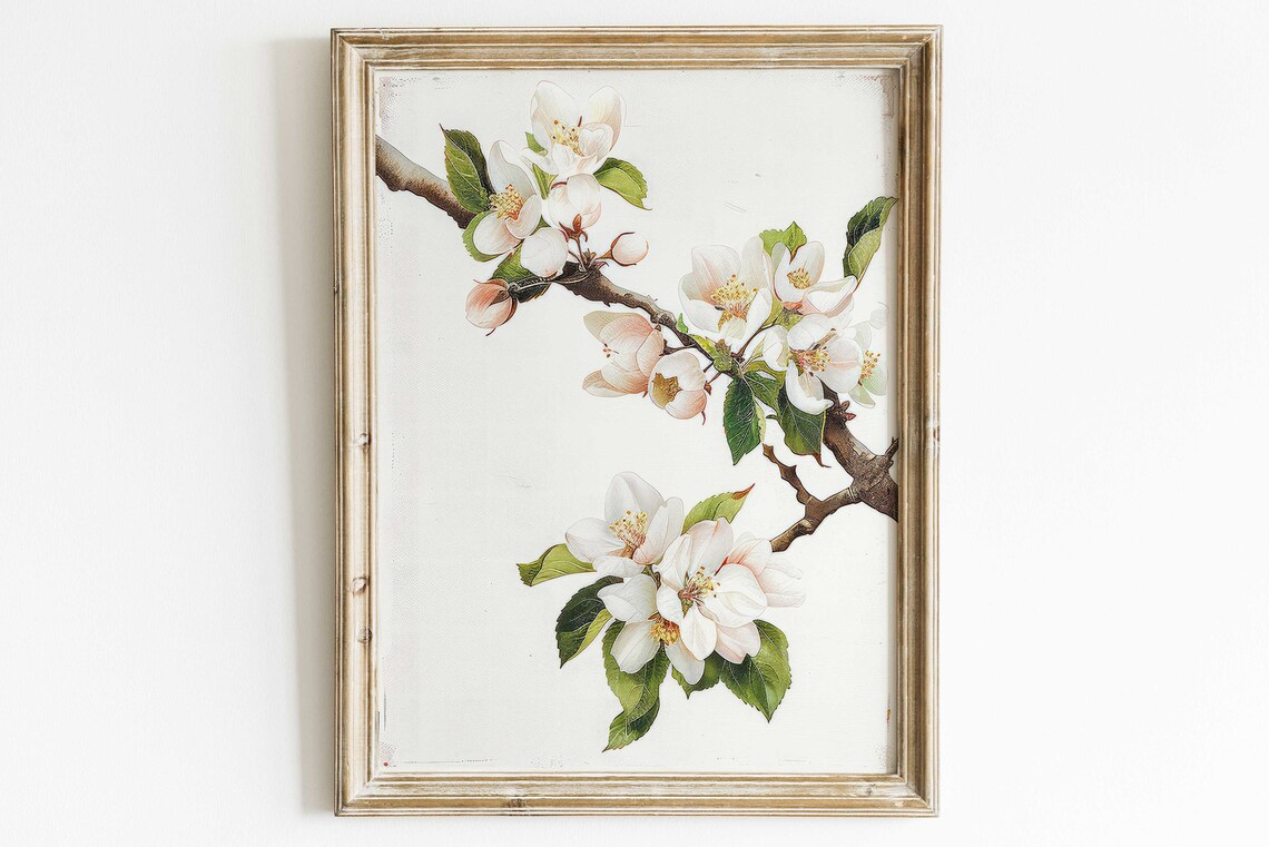 Apple Tree Branch Print, Rustic Floral Art - Image 2