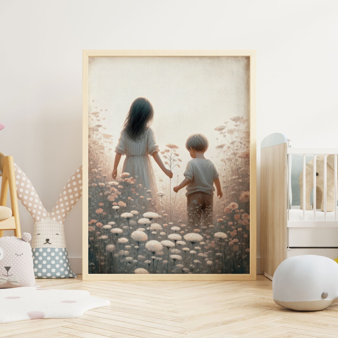 Sibling Wildflower Nursery Decor Art Print - Image 2