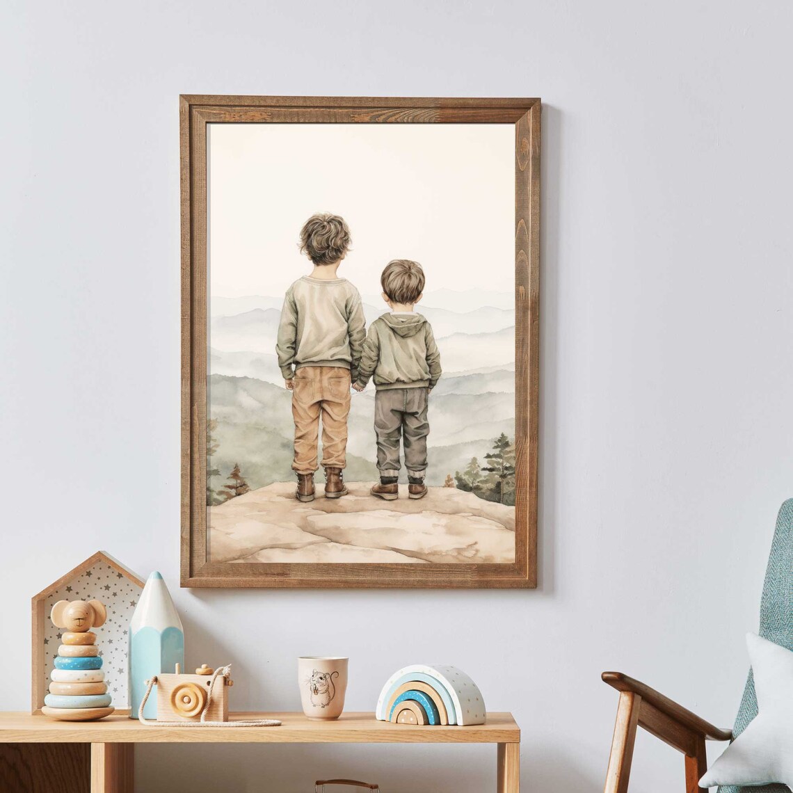 Brothers Bedroom Decor Adventure Art Print - Image 2
