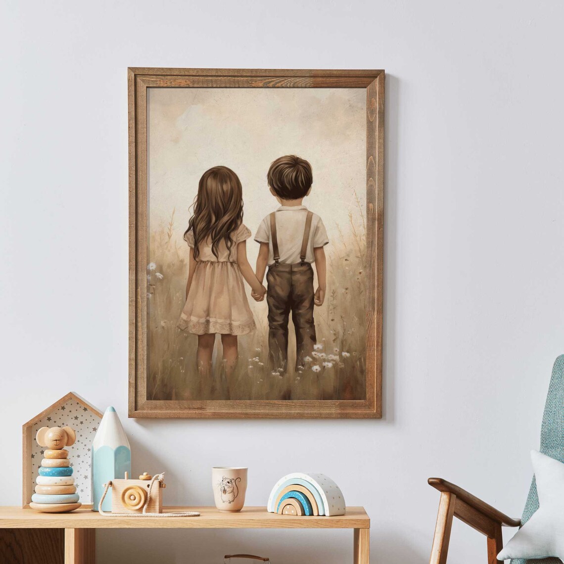 Brother Sister Adventure Portrait Art Print - Image 2