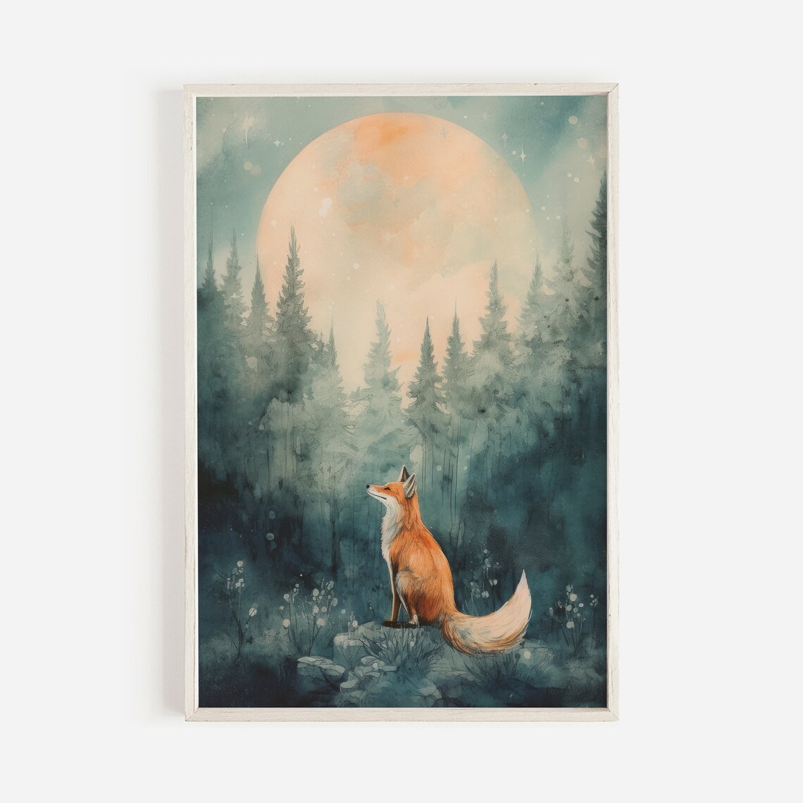 Fox Nursery Decor Watercolor Nursery Wall Art Print - Image 2