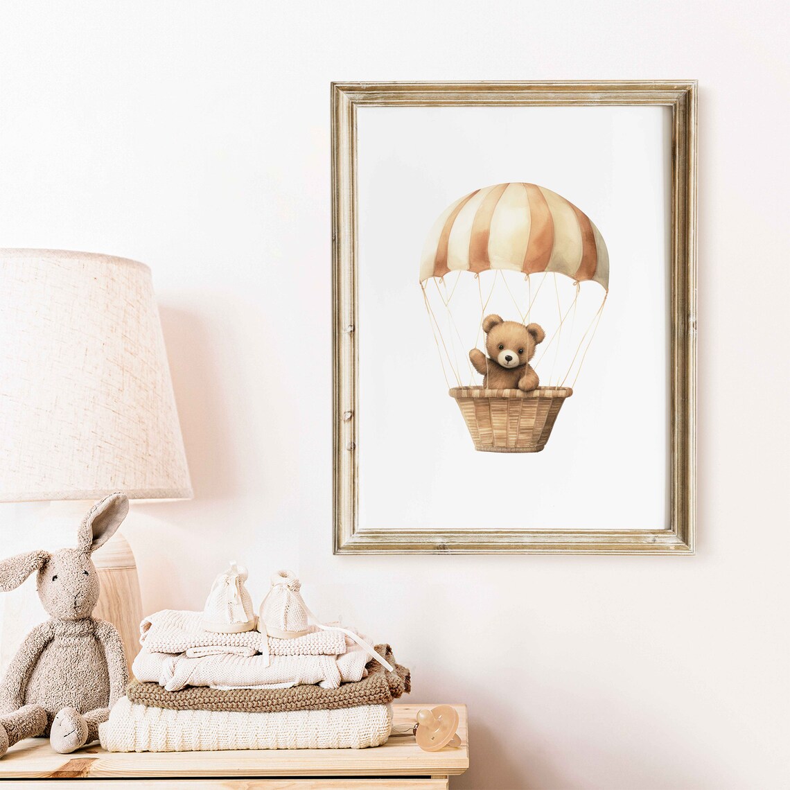 Cute Bear Nursery Art Print, Hot Air Balloon Decor - Image 2