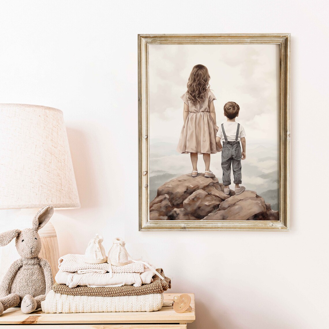Brother and Sister Nursery Art Print, Kids Room Decor - Image 2