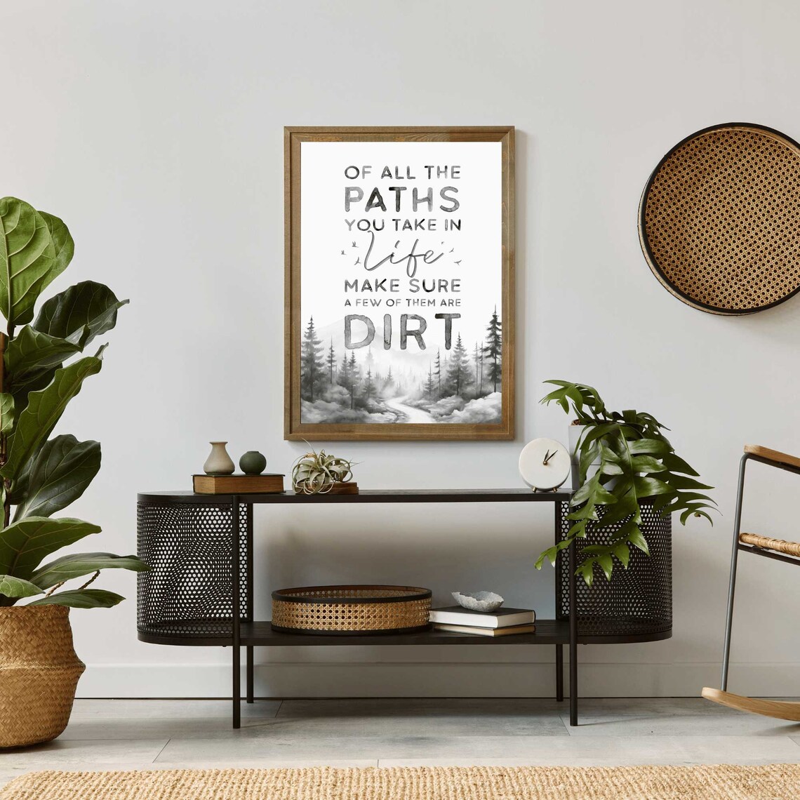 Of All The Paths You Take In Life Hiking Adventure Quote Poster - Image 2