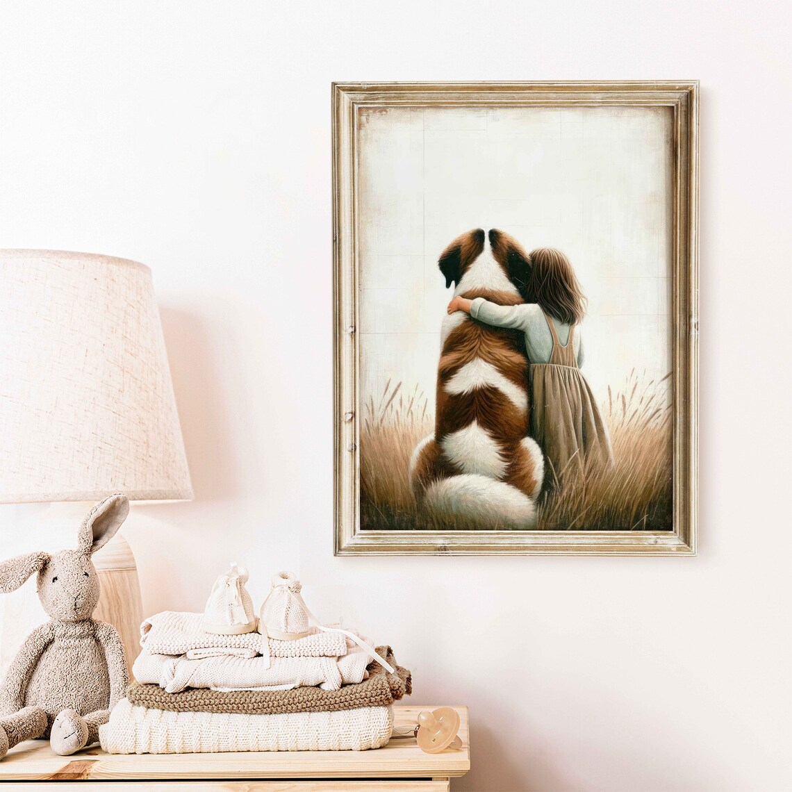 Saint Bernard Nursery Decor Dog Art Print - Image 2