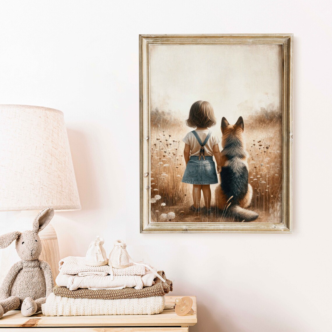 German Shepherd Nursery Print, Girls Room Decor - Image 2