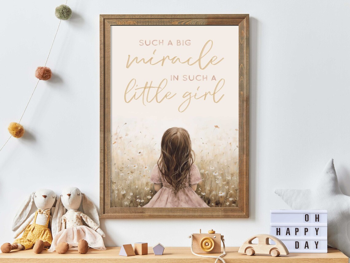Such A Big Miracle Little Girl Nursery Quote Print