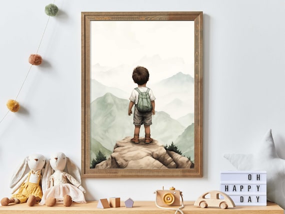 Adventure Boy Toddler Decor Hiking Poster Print