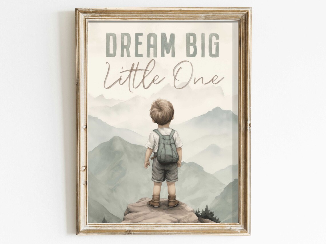 Dream Big Little One Nursery Quote, Adventure Print - Image 2