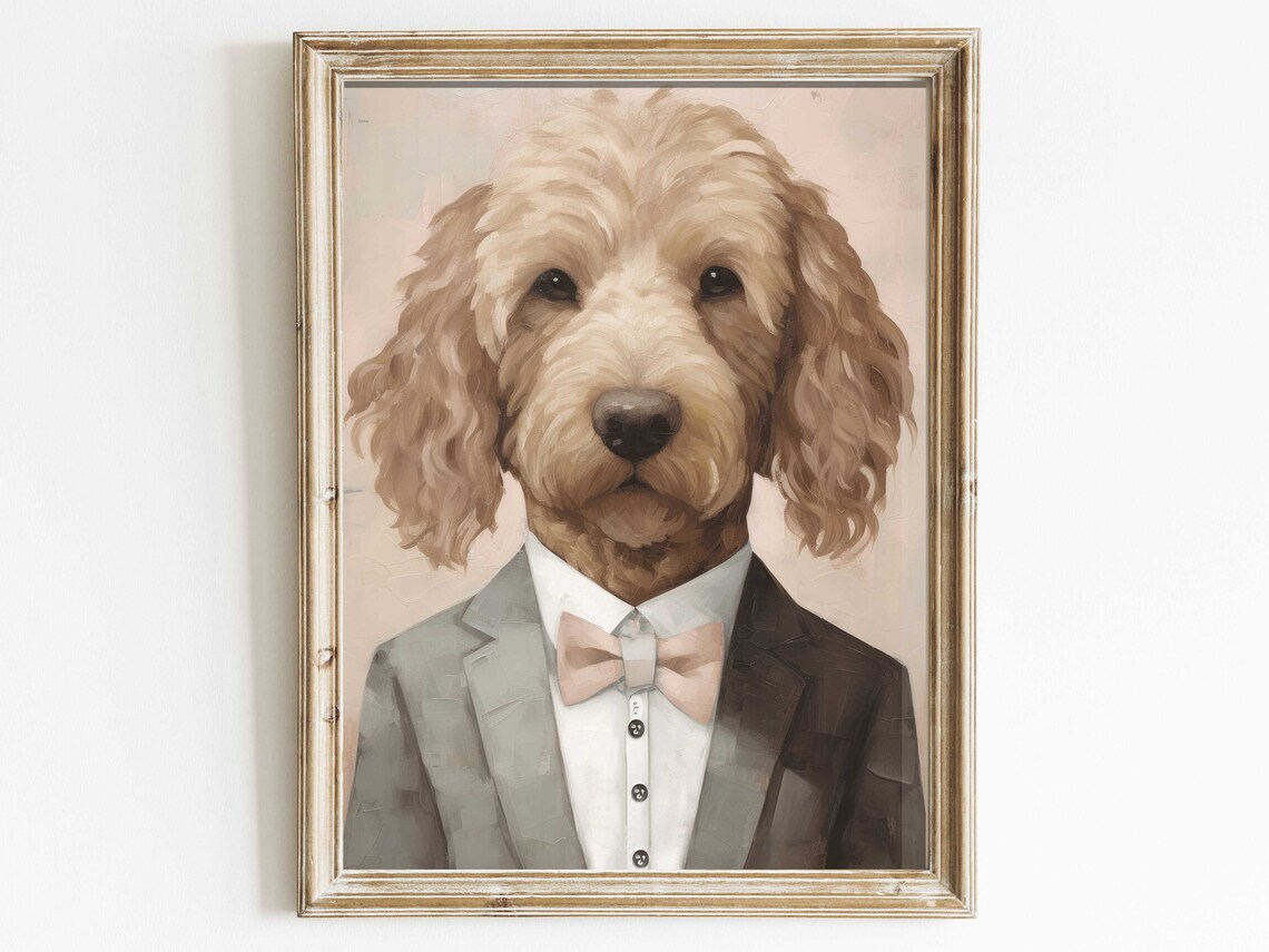 Goldendoodle Vintage Dog Portrait Art Print - Image 3