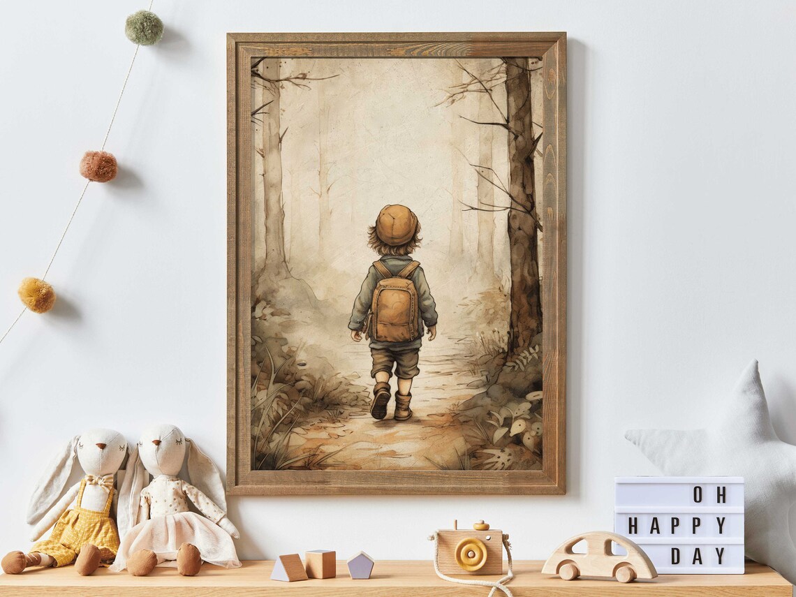 Adventure Nursery Art Print, Forest Kids Decor
