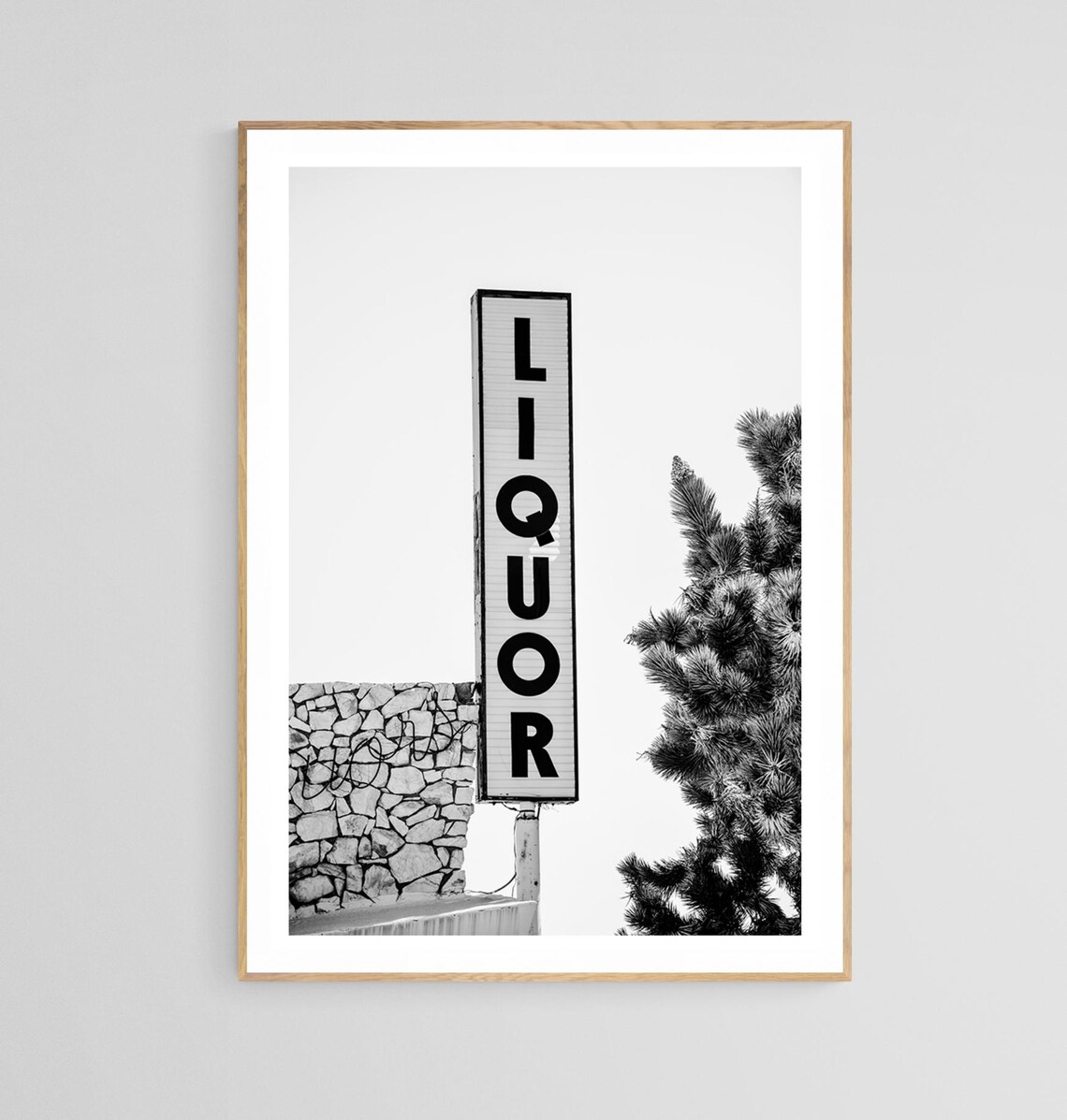 Vintage Liquor Sign, Desert Photograph