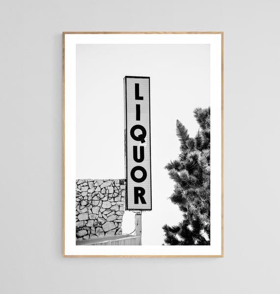 Vintage Liquor Sign, Desert Photograph