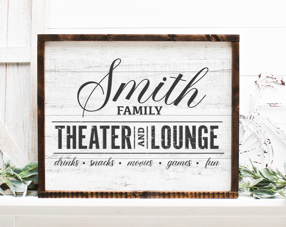 Personalized Family Theater and Lounge Home Cinema Sign Poster - Image 3