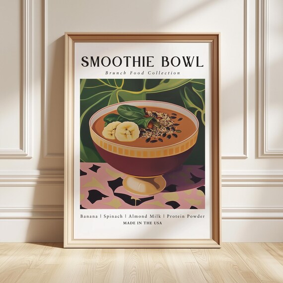 Healthy Smoothie Bowl Brunch Food Collection Kitchen Decor Poster