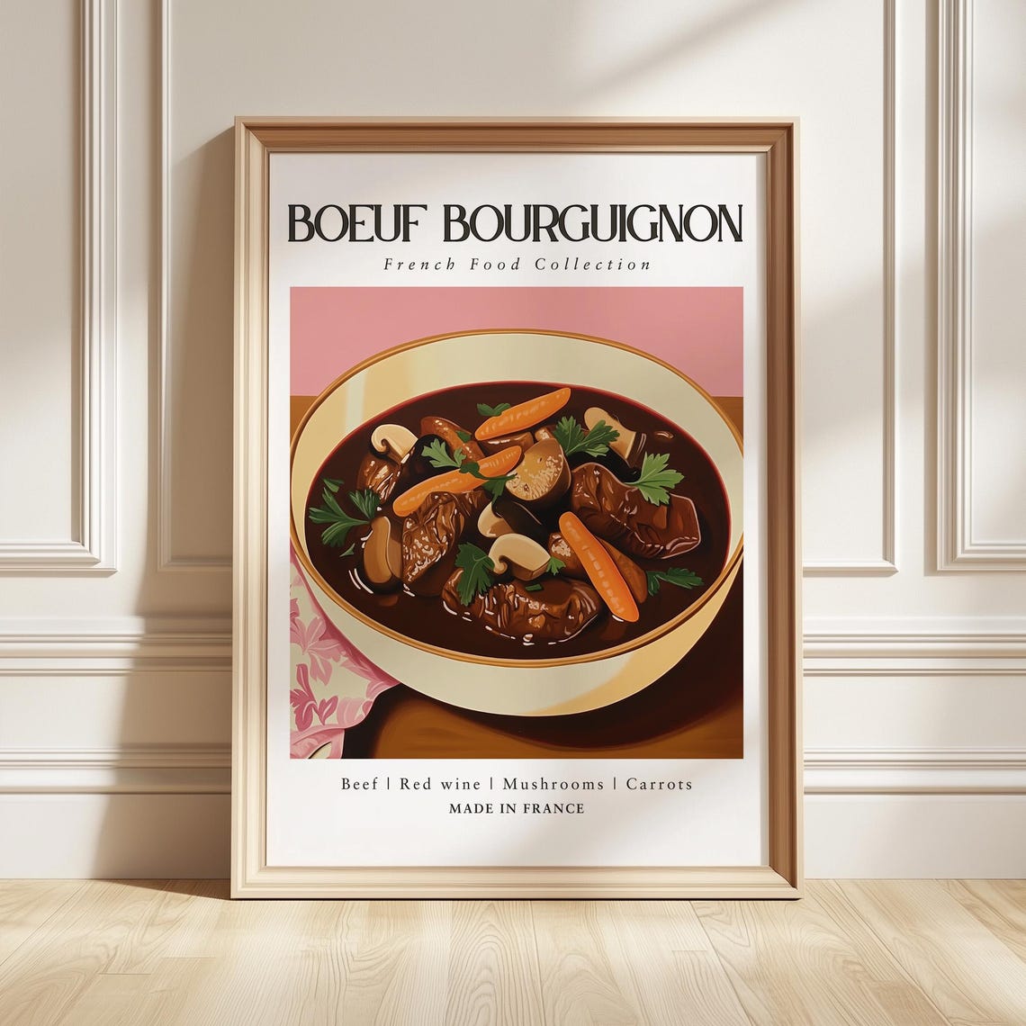 Boeuf Bourguignon French Cuisine Rustic Beef Red Wine Kitchen Poster