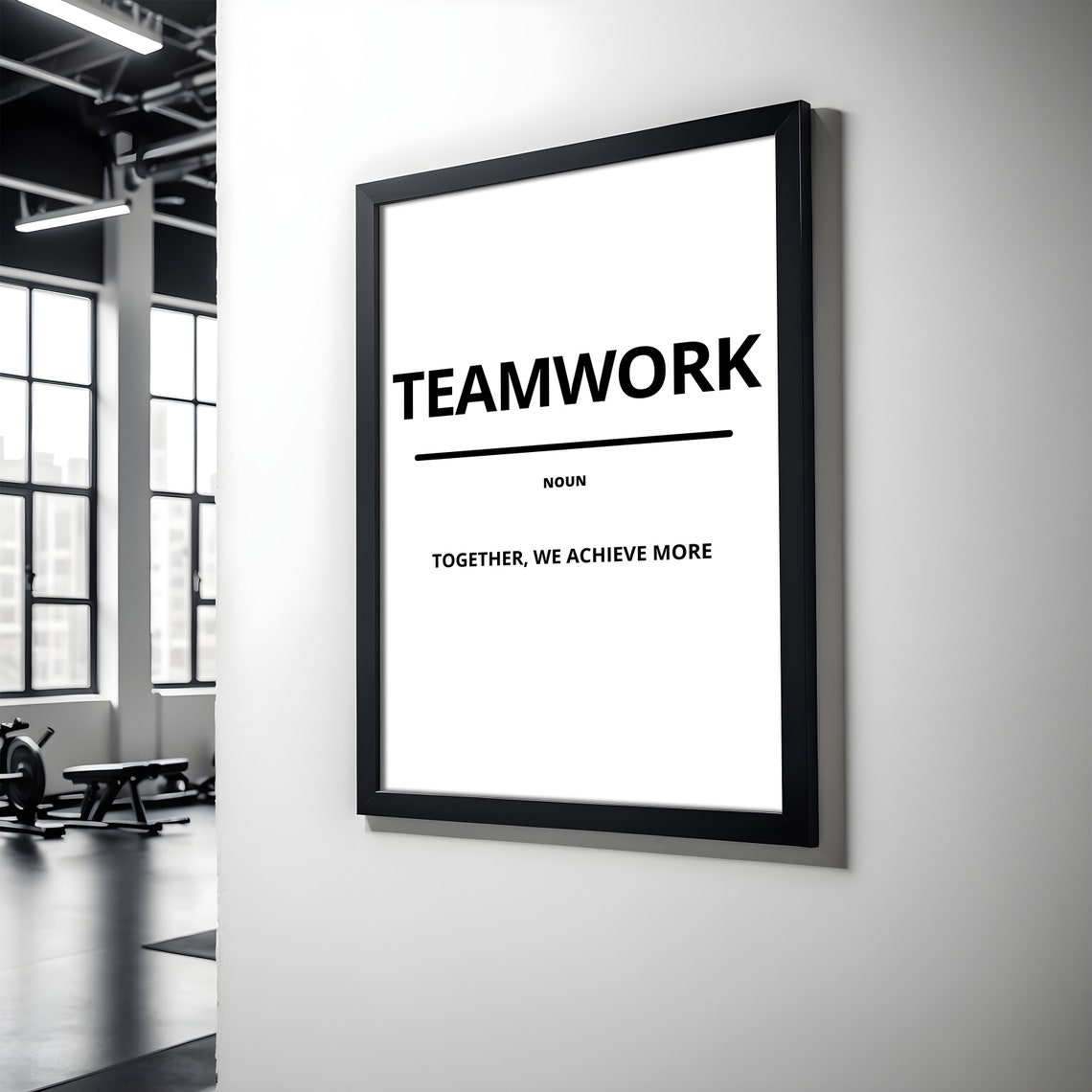 Teamwork Minimalist White Dictionary Definition Motivational Poster
