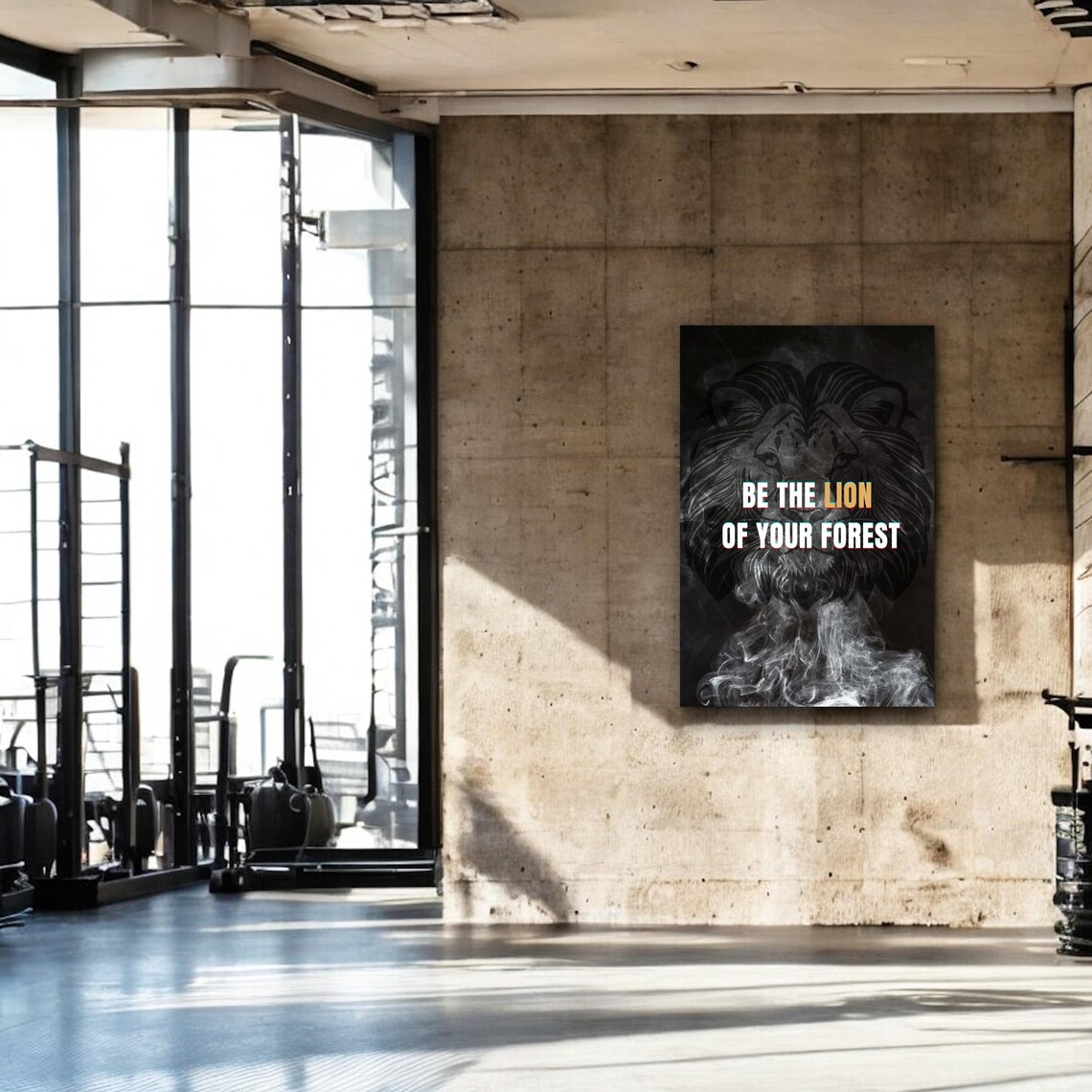 Be The Lion Of Your Forest Smoky Lion Quote Gym Office Poster - Image 4