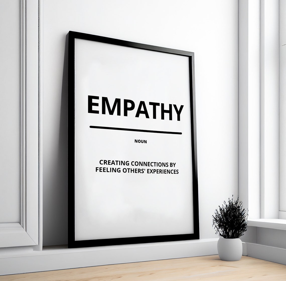 Empathy Minimalist White Dictionary Definition Motivational Poster