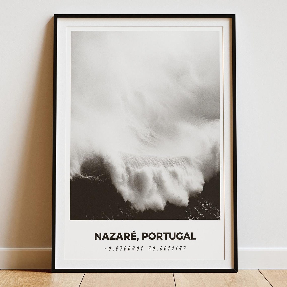 Nazare Portugal Big Wave Surf Photography Travel Gift Art Poster - Image 2