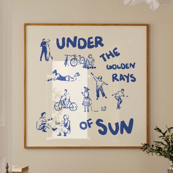 Blue Poster Square Exhibition Poster Square Wall Art Exhibition Blue Print Square Wall Art Hand Drawn Sketch