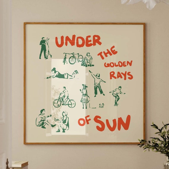 Orange And Green Poster Exhibition Poster Square Wall Art Exhibition Green Orange Print Square Wall Art Hand Drawn Sketch