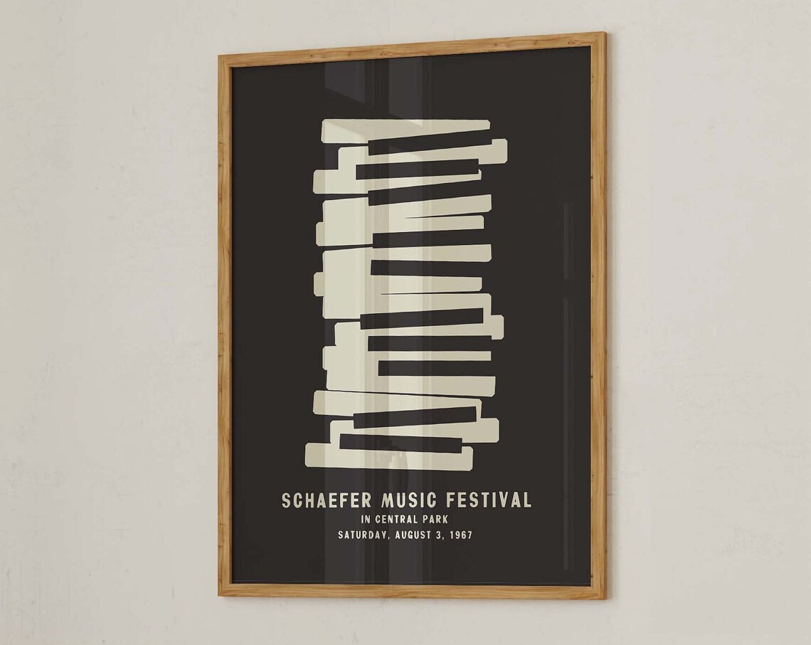 Schaefer Music Festival 1967 Piano Keys Abstract Black Poster - Image 3