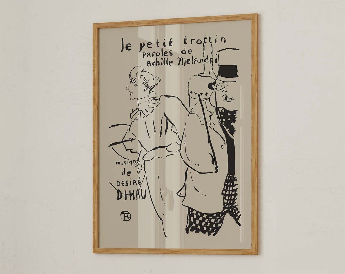 French Art Farm House Vintage French Poster Print Toulouse Lautrec French Print Vintage French Stuff Vintage French Poster Beige Art - Image 2