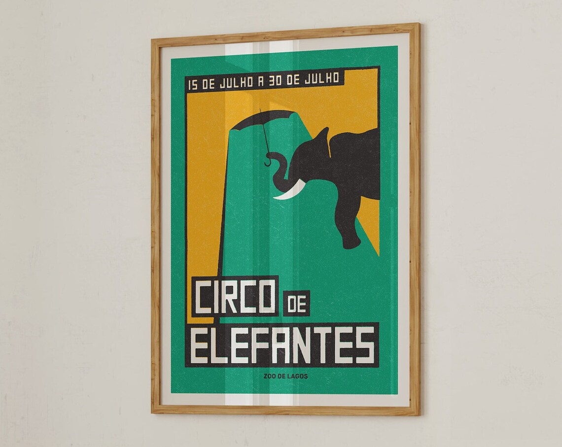 Circo de Elefantes Zoo de Lagos Vintage Circus Poster Wall Decor Art - Image 2