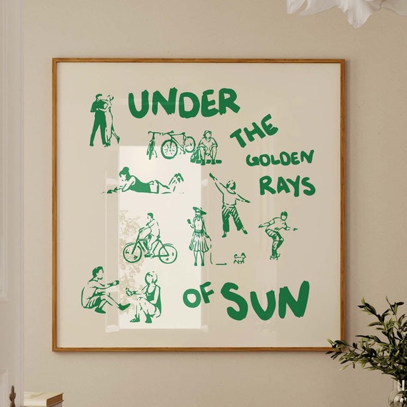 Square Poster Print Green Wall Art Square Wall Art Green Poster Green Retro Poster 10x10 Print Exhibition Poster 30x30 Poster