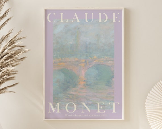 Monet Poster Claude Monet Print Monet Wall Art Monet Picture Modern Monet Print Vintage Monet Art Waterloo Bridge