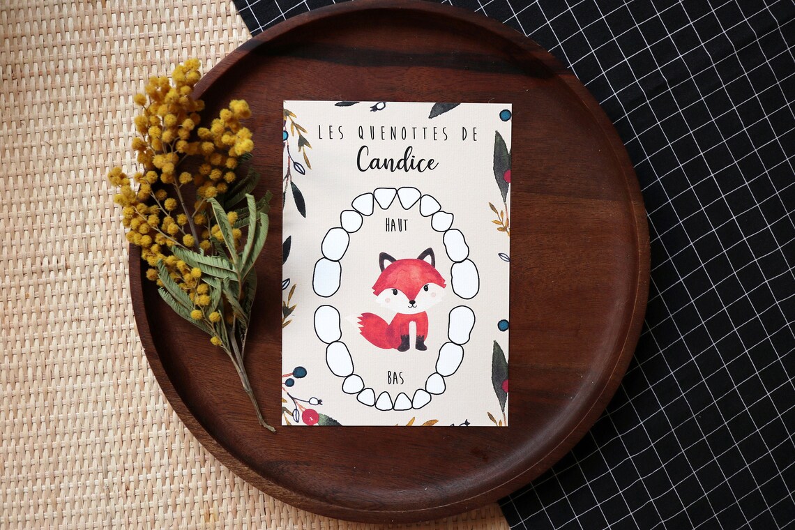 Personalized Quenottes Fox Watercolor Art Print
