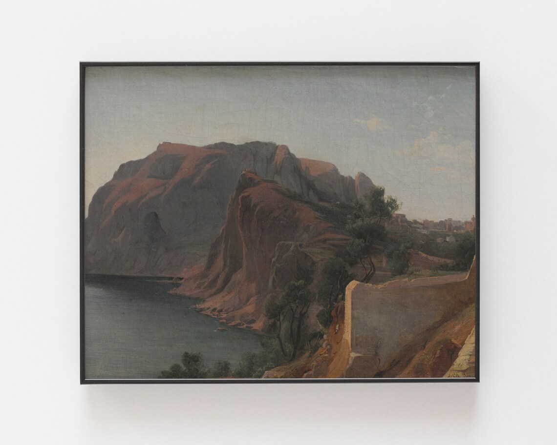 Coastal Wall Art Vintage Art Seascape Painting Vintage Landscape Painting Ocean Art Coastal Decor Farmhouse Decor Art