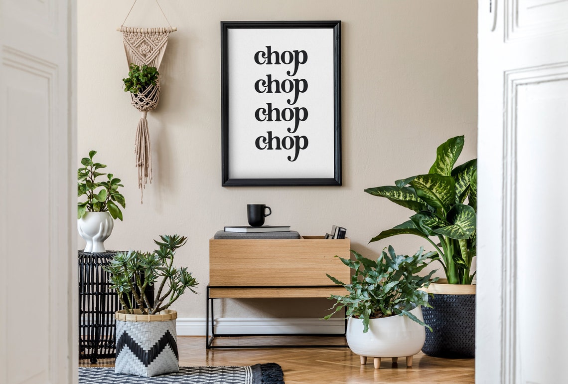 Chop Chop Retro Stacked Fun Kitchen Cooking Typography Wall Poster - Image 4