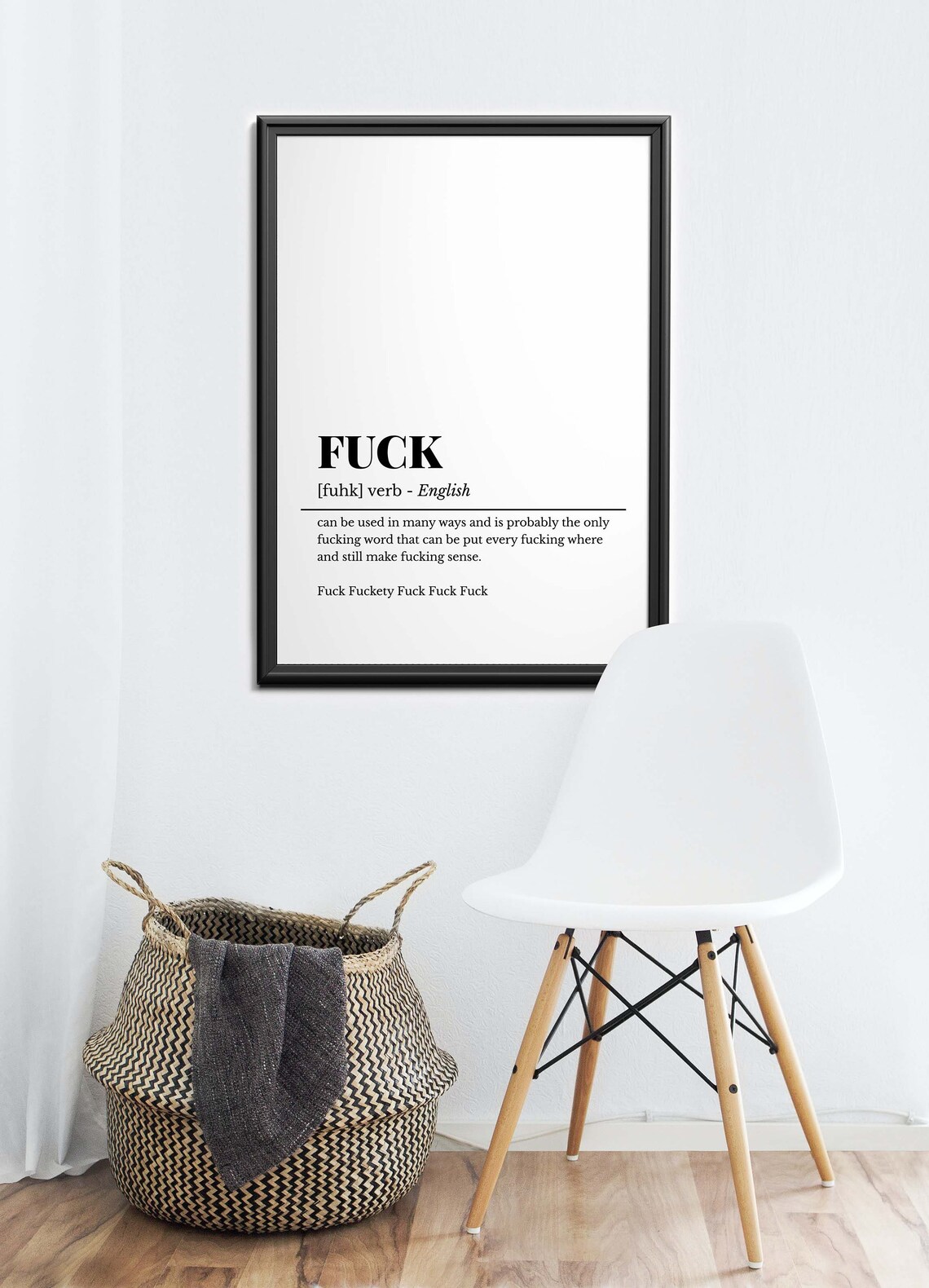 Funny F Word Dictionary Definition Adult Office Humor Wall Art - Image 4