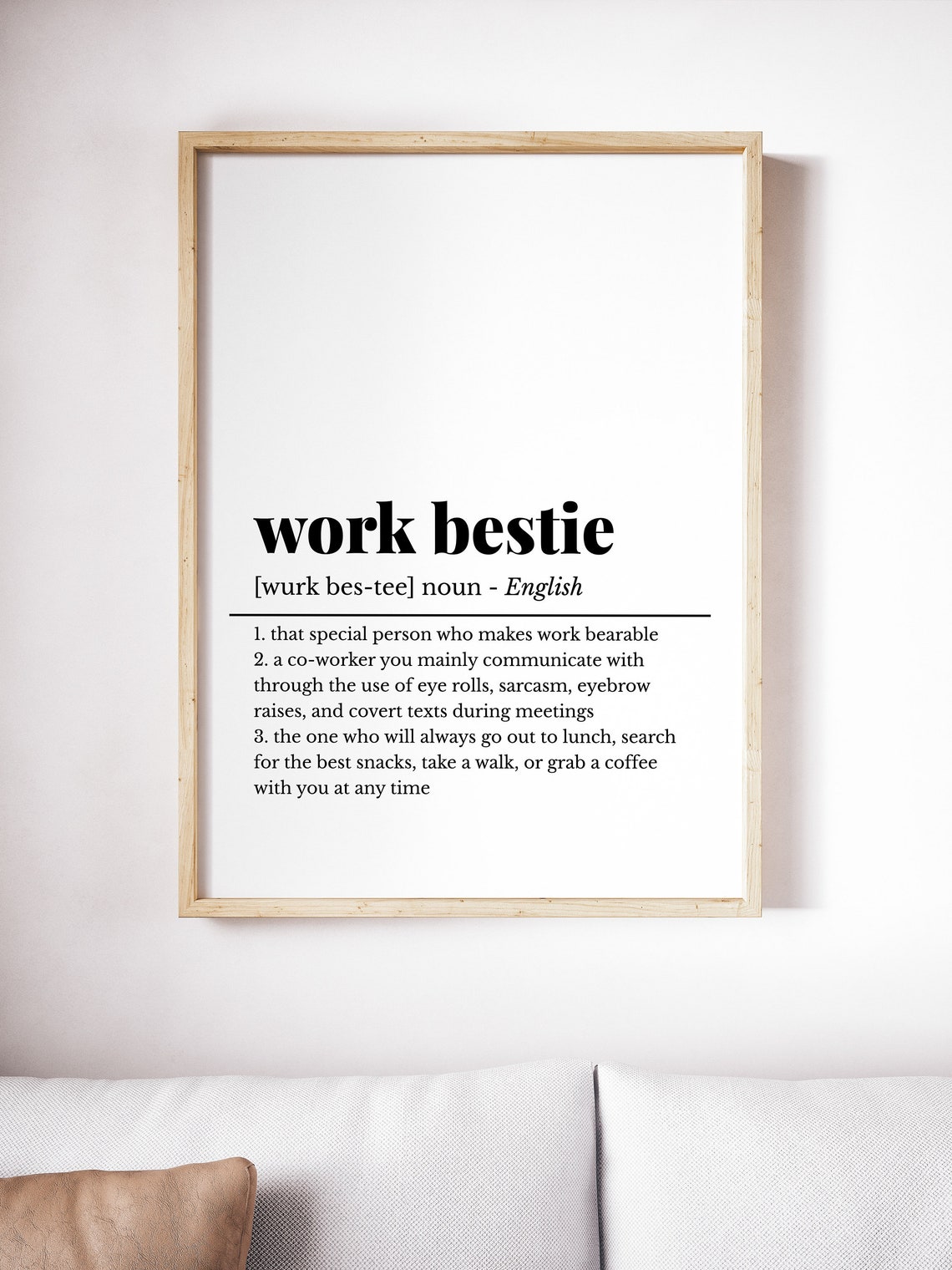 Work Bestie Definition Funny Coworker Gift Office Humor Poster - Image 5